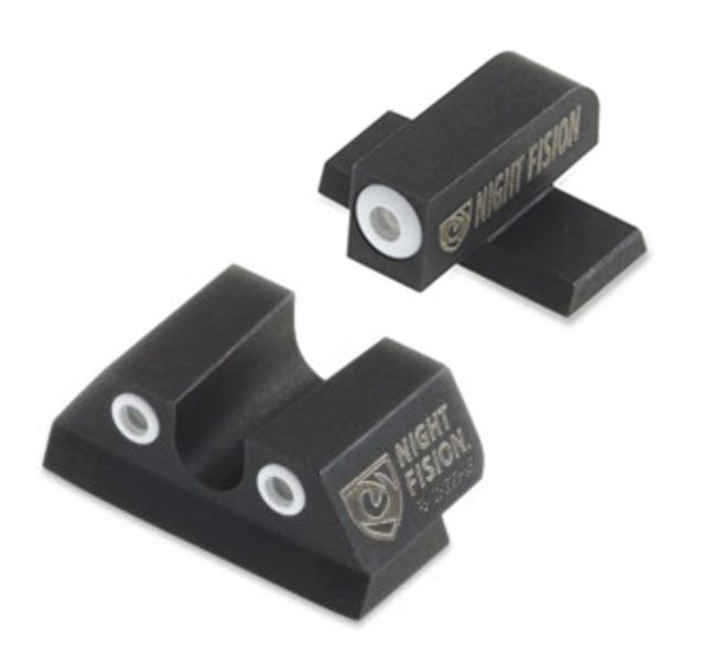 Night Fision Perfect Dot Night Sight Set w/Front U Rear White Front w/Green Tritium White Rear w/Green Tr Fits Sig Sauer 9mm & .357 P-Series Pistols - Night Fision