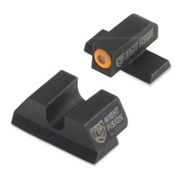 Night Fision Perfect Dot Night Sight Set w/Front U Rear Orange Front w/Green Tritium Blank Rear Fits Sig Sauer 9mm & .357 P-Series Pistols with #8 - Night Fision