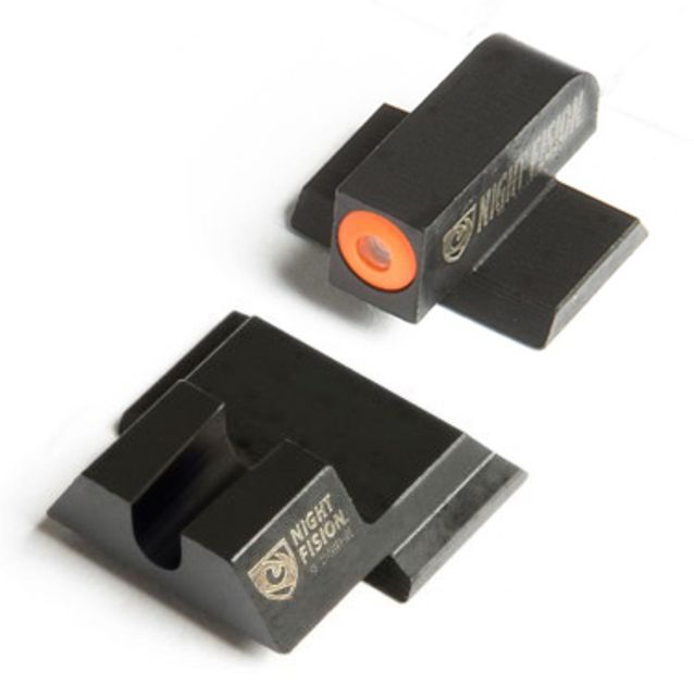 Night Fision Perfect Dot Night Sight Set w/Front U Rear Orange Front w/Green Tritium Blank Rear Fits Smith & Wesson M&P SHIELD .40/.45/9mm Models - Night Fision