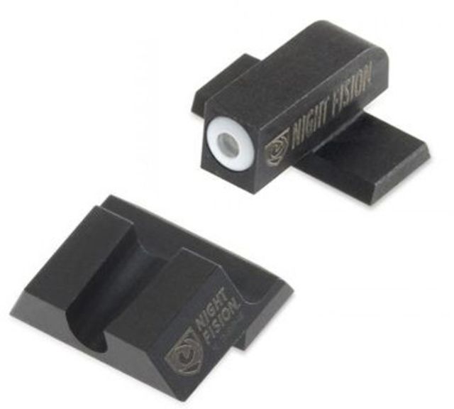 Night Fision Perfect Dot Night Sight Set w/Front U Rear White Front w/Green Tritium Black Rear w/Green Tr Fits Springfield XD-S & XD-E - Night Fision