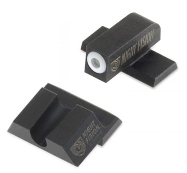 Night Fision Perfect Dot Night Sight Set w/Front U Rear White Front w/Green Tritium Blank Rear Fits Springfield XD-S & XD-E - Night Fision