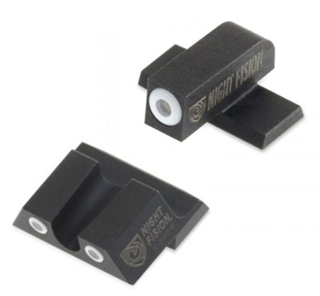 Night Fision Perfect Dot Night Sight Set w/Front U Rear White Front w/Green Tritium White Rear w/Green Tr Fits Springfield XD-S & XD-E - Night Fision