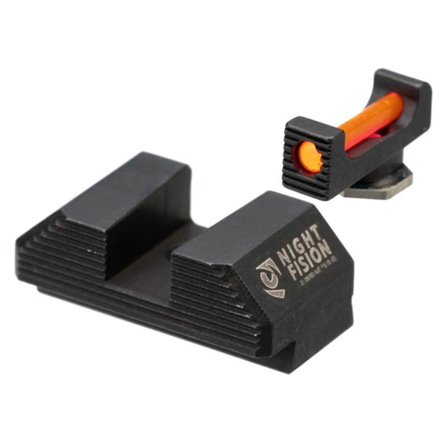 Night Fision Standard Height Fiber Optic Sight Set Glock 17/19/45/48 Red Front Black - Night Fision