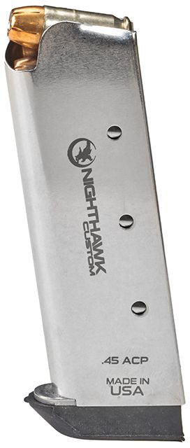 hthawk Custom .45 ACP Officer Stainless 7 Round With Base Pad Ammo