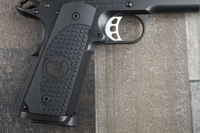 Nighthawk Custom ETC-Frag G10 Grips Thin Style Black Flat Full Size-Magwell Style w/Thumb Scoop Govt. - Nighthawk Custom