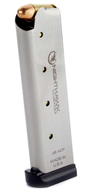 hthawk Custom Magazine W/ Aluminum Base Pad 1911 .45 ACP 8-Round Stainless Steel Ammo