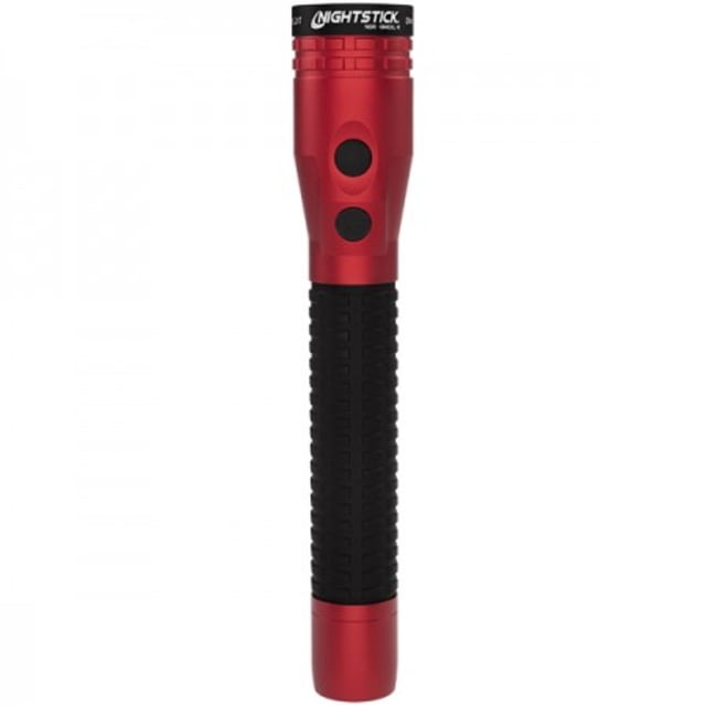 Nightstick Duty Size Dual-Light Rechargeable 650 Lumen Metal LED Flashlight w/Tail Cap Magnet AC/DC Charger Battery Red - Nightstick