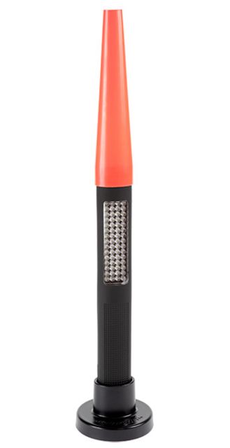 Nightstick Safety Light/LED Flashlight Combo Black White/Amber Flood150 LumensMagnetic BaseRed Cone - Nightstick