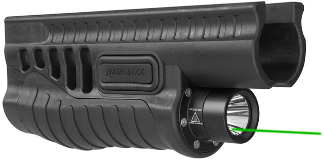 Nightstick Shotgun Forend LED Light For Mossberg 500/590/Shockwave w Green Laser Black - Nightstick