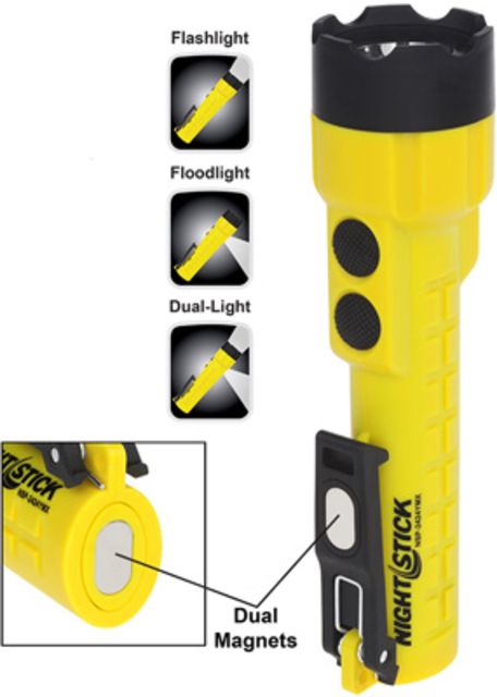 Nightstick X-Series Dual-Light Flashlight w/Dual Magnets 3xAA Yellow - Nightstick
