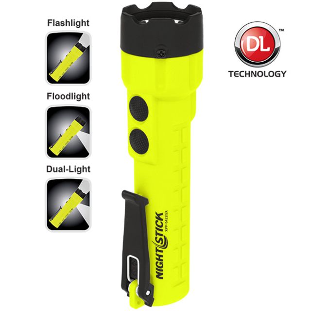 Nightstick X-Series Intrinsically Safe Dual-Light Flashlight Green / Black - Nightstick