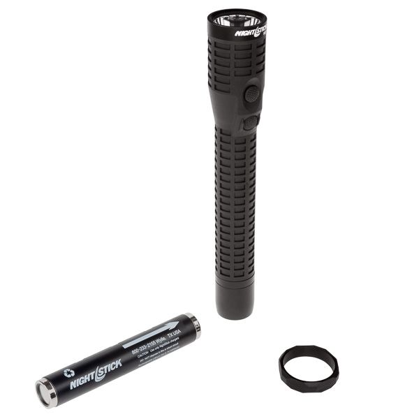 Nightstick Duty Size Dual-Light Rechargeable 650 Lumen Polymer LED Flashlight Battery Only Black - Nightstick