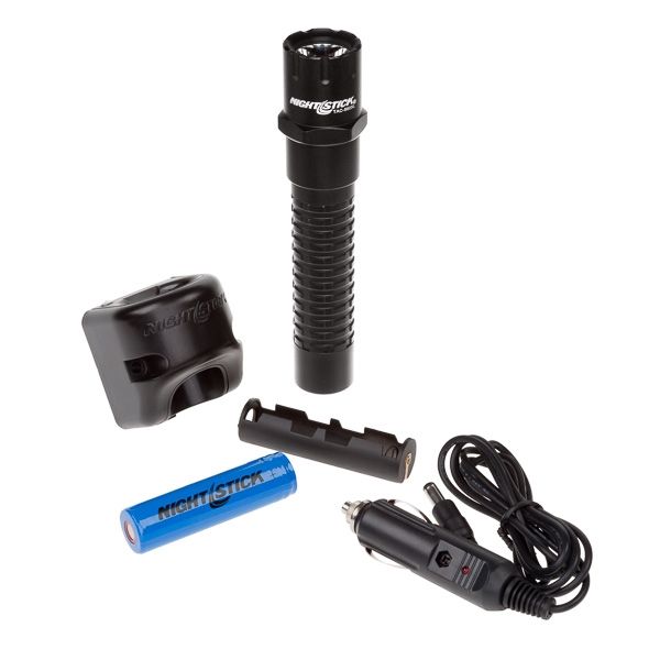 Nightstick Metal Multi-Function Tactical LED FlashlightRechargeable DC Charger800 Lumens Black - Nightstick