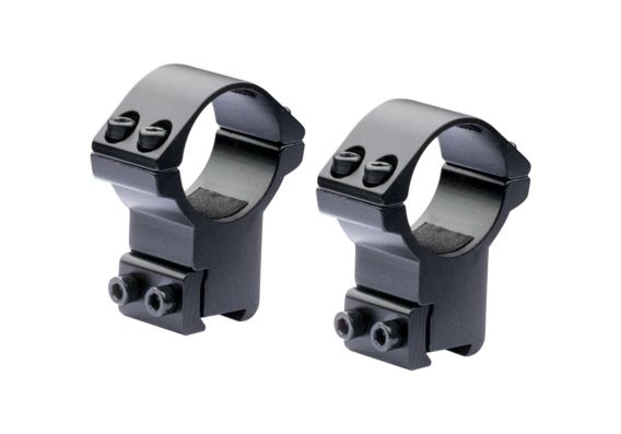 Nikko Stirling 1in - 3/8in Dovetail Base Rings Low Matte Black - Nikko Stirling