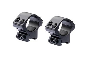 Nikko Stirling 1in - 3/8in Dovetail Base Rings Medium Matte Black - Nikko Stirling