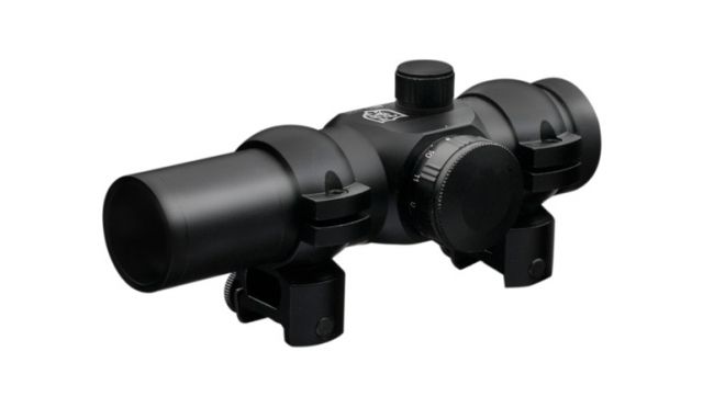 Nikko Stirling Red Dot Sight w/3/8 Mounts 1x25mm 4 MOA Dot Reticle Matte Black - Nikko Stirling