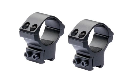 Nikko Stirling 30mm - 3/8in Dovetail Base Rings High Matte Black - Nikko Stirling