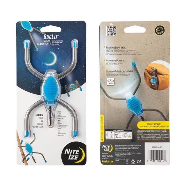 Nite Ize BugLit Micro Flashlight Bright Blue/ Charcoal - Nite Ize