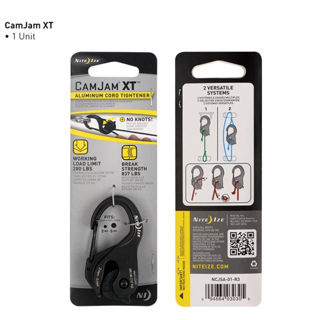 Nite Ize CamJam Aluminum XT Aluminum Cord Tightener Black - Nite Ize