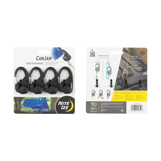 Nite Ize Nite Ize CamJam Cord Tightener - 4 Pack - Plastic Black Small - $19.49 at Optics Planet