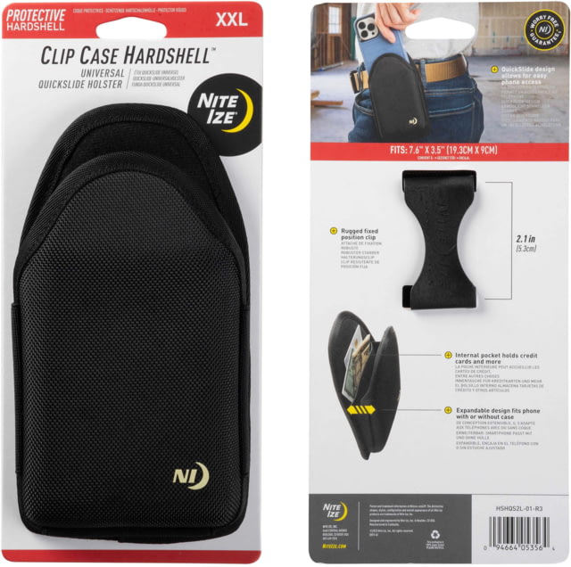 Nite Ize Clip Case Hardshell Universal QuickSlide Holster Black 2XL - Nite Ize