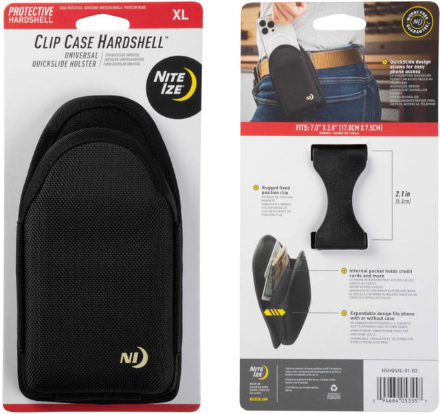 Nite Ize Clip Case Hardshell Universal QuickSlide Holster Black Extra Large - Nite Ize