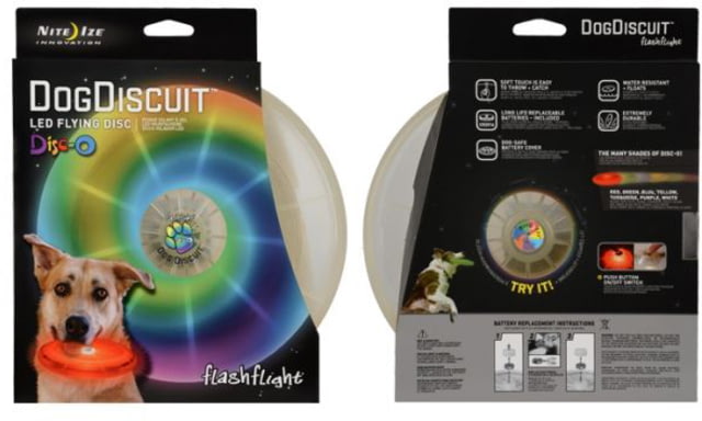 Nite Ize Flashflight Dog Discuit LED Illuminated Flying Disc Disco - Nite Ize