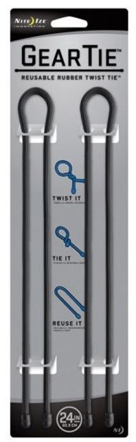 Nite Ize Gear Bendable Tie 24in - Black 2 Pack