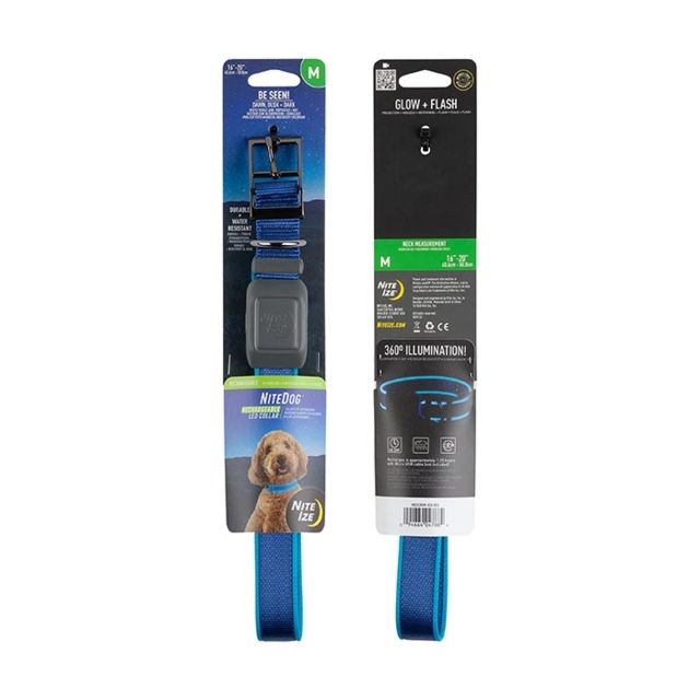 Nite Ize NiteDog Rechargeable LED Collar Blue/Blue Medium - Nite Ize