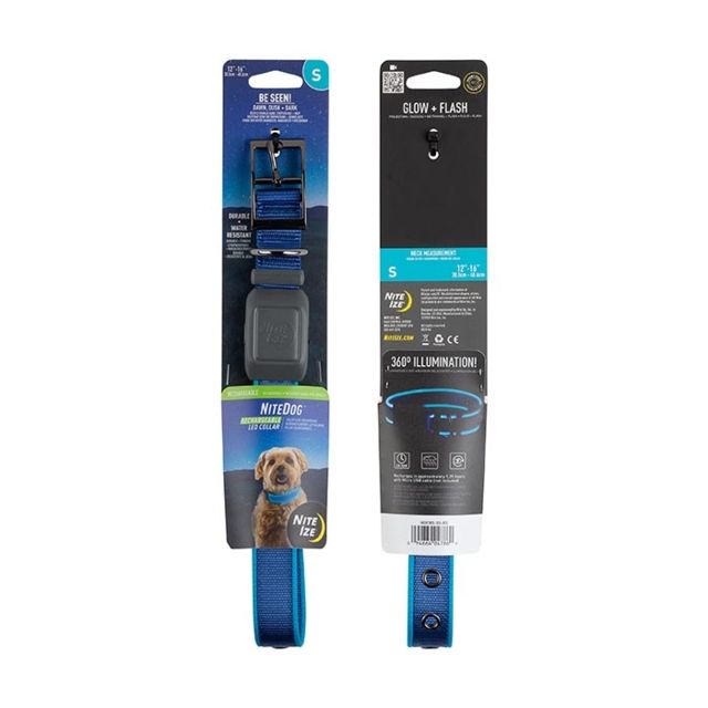 Nite Ize NiteDog Rechargeable LED Collar Blue/Blue Small - Nite Ize