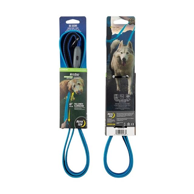 Nite Ize NiteDog Rechargeable LED Leash Blue/Blue - Nite Ize
