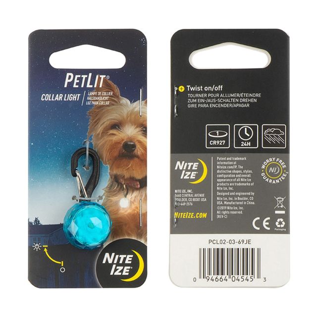 Nite Ize PetLit Collar Light Turquoise - Nite Ize