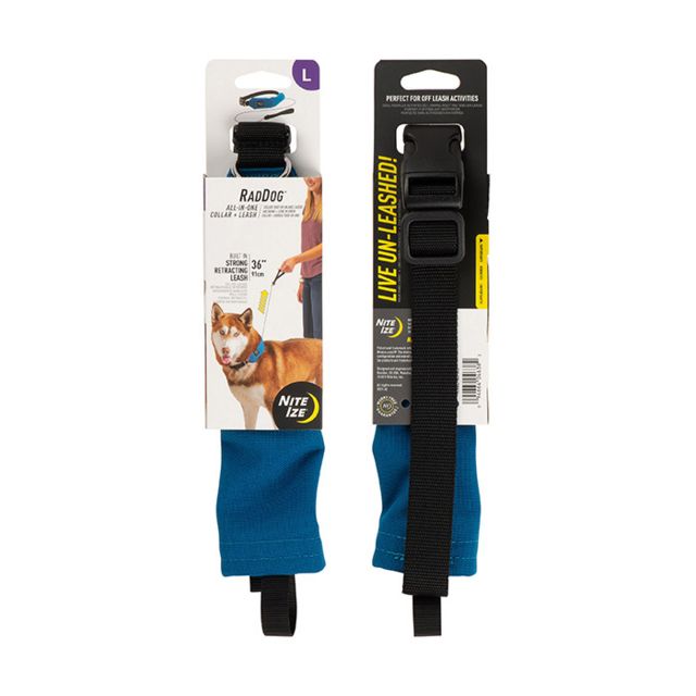 Nite Ize RadDog All-In-One Collar Plus Leash Blue Large - Nite Ize