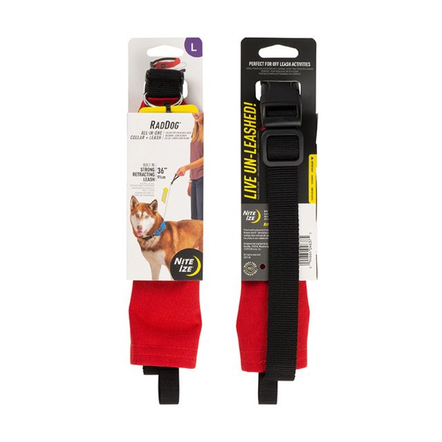 Nite Ize RadDog All-In-One Collar Plus Leash Red Large - Nite Ize