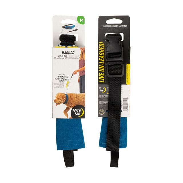 Nite Ize RadDog All-In-One Collar Plus Leash Blue Medium - Nite Ize