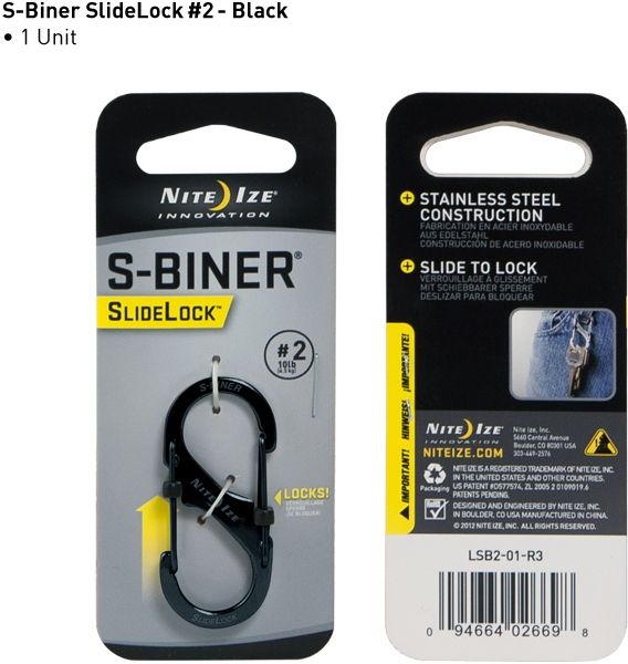 Nite Ize Nite Ize S-Biner SlideLock Size 2 Black - $4.99 at Optics Planet