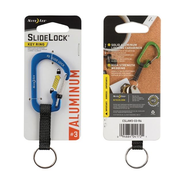 Nite Ize SlideLock Key Ring Aluminum Blue - Nite Ize