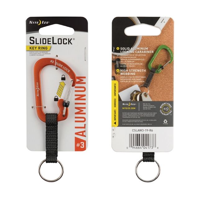 Nite Ize SlideLock Key Ring Aluminum Orange - Nite Ize