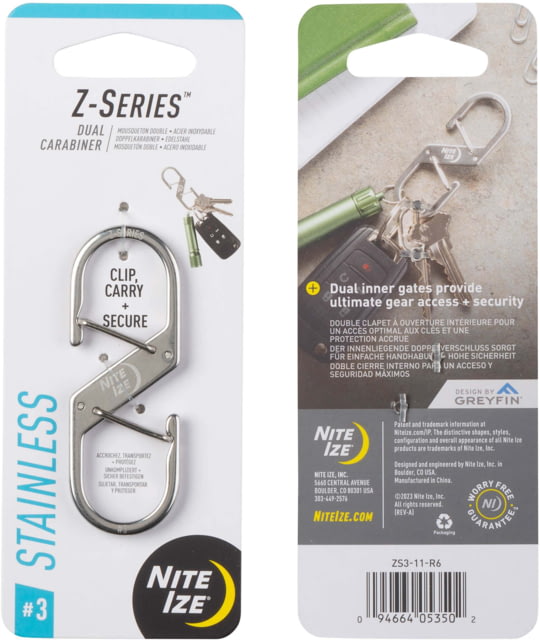Nite Ize Nite Ize Z-Series Dual Carabiner Size #3 Single-Pack - $7.99 at Optics Planet