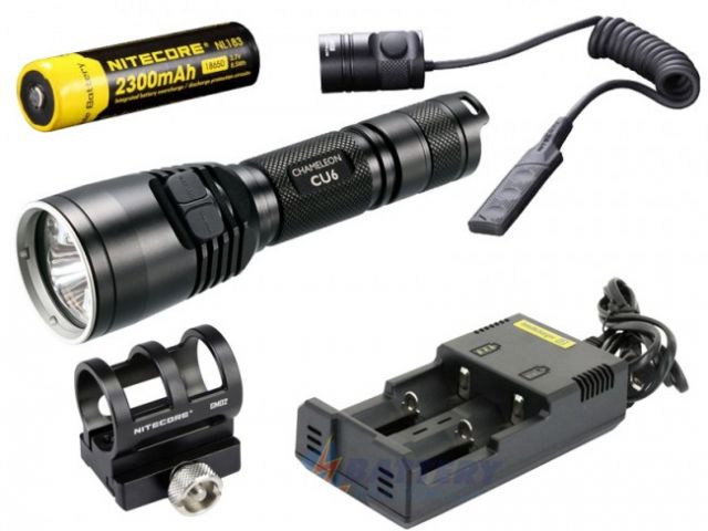 Nitecore CU6 Night Hunting Flashlight Kit w/ GM02 Weapon MountRSW1 Pressure Switch NITECORE - Nitecore