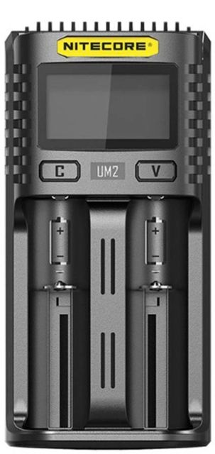 Nitecore Intelligent USB Battery Charger IMR/Li-ion/LiFePO4/NI-Cd/Ni-MH Dual Channel 3000 mA max Charge Current Black - NITECORE