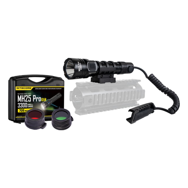 Nitecore MH25 Pro 3300 Lumen Long Throw Rechargeable Hunting Light Kit Carbon Fiber - Nitecore