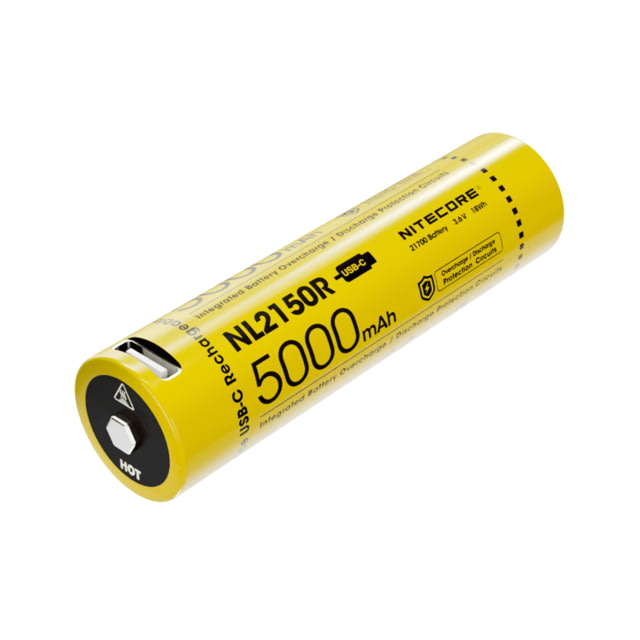 Nitecore NL2150R 21700 5000mAh USB-C Rechargeable Li-ion Battery Yellow 6952506493524 - NITECORE