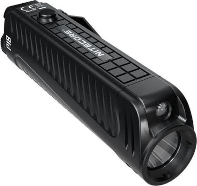 Nitecore P18 CREE XHP35 HD Compact Flashlight w/Silent Tactical Switch & Auxiliary Red LED 18650 White 1800 Lumens Black - Nitecore