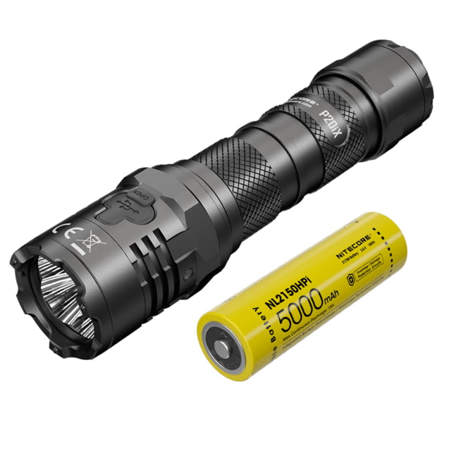 Nitecore P20iX CREE XP-L2 V6 LEDs USB-C Rechargeable Flashlight 21700 White 4000 Lumens Black 6952506406722 - Nitecore