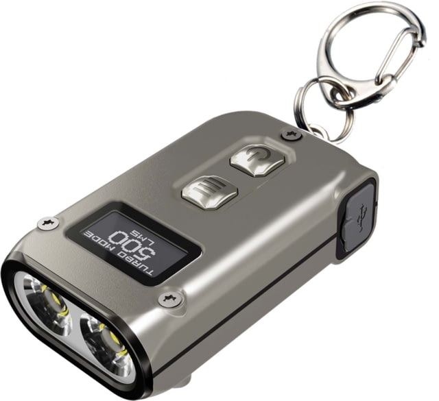 Nitecore TINI OSRAM P8 Rechargeable Keychain LED Flashlight White 2500 Lumens Titanium 6952506407163 - Nitecore