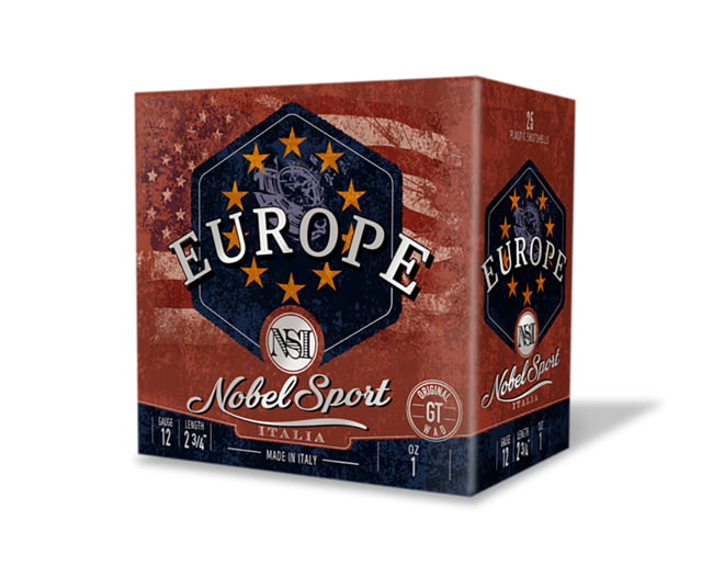 Nobel/Eurosports LLC  Europe 12Gauge 2.75 1oz 7.5Shot 25 Per Box/10 - Nobelsport