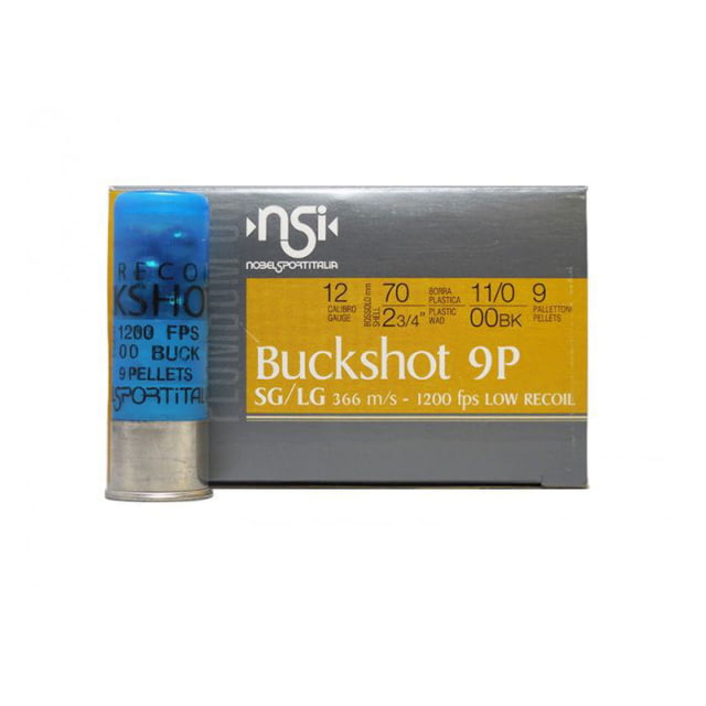 Noblesport 12 Gauge 2 3/4 in 00 Buck Shot Shotgun Ammo 20 Rounds - Nobelsport