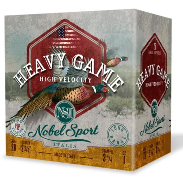 elsport Nobel Sport Heavy Game High Velocity Shotshell 20ga 2-3/4 1oz 1330 Fps #7.5 25/ct 9FFEAF8E EP Ammo