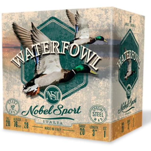 Nobelsport Nobelsport Steel Waterfowl 20 Gauge 1oz 3in Shotgun Ammunition#2 25 Rounds - $25.49 at Optics Planet